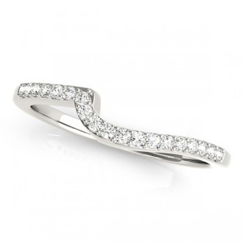 Diamond Accented Contour Shape Wedding Band in 14k White Gold (0.25ct)