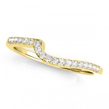 Diamond Accented Contour Shape Wedding Band in 14k Yellow Gold (0.25ct)