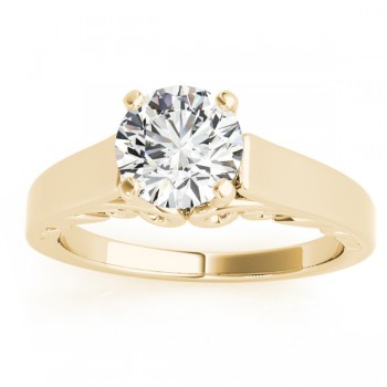 Bridal Antique Solitaire Engagement Ring 14k Yellow Gold