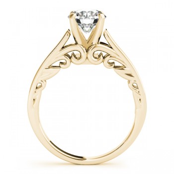 Bridal Antique Solitaire Engagement Ring 14k Yellow Gold