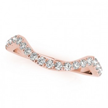 Curved Semi-Eternity Diamond Wedding Band 14k Rose Gold (0.20ct)