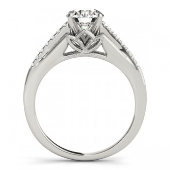 Diamond Accented Engagement Ring Setting 14k White Gold (0.11ct)