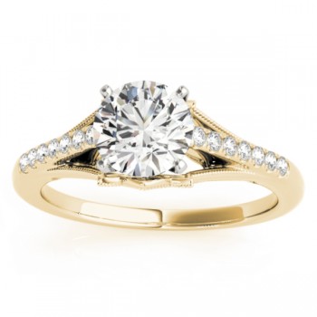 Diamond Accented Engagement Ring Setting 14k Yellow Gold (0.11ct)