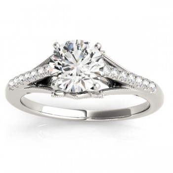Diamond Accented  Engagement Ring Setting Platinum (0.11ct)