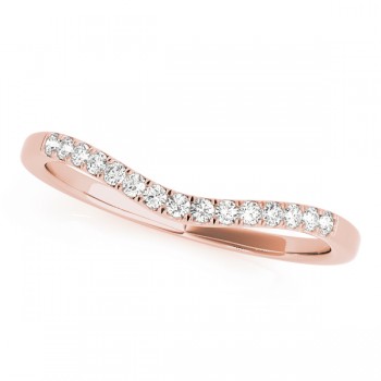 Diamond Compressed Contour Wedding Band 18k Rose Gold (0.09ct)