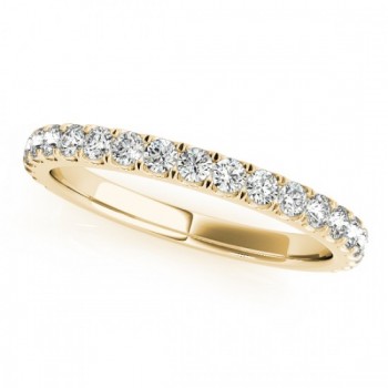 French Pave Lab Grown Diamond Ring Wedding Band 14k Yellow Gold (0.45ct)