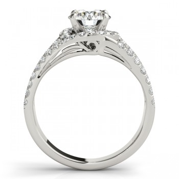 Wide Triple Band Diamond Engagement Ring 18k White Gold (2.13ct)