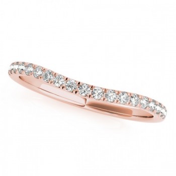 Diamond Curved Wedding Band in 14k Rose Gold (0.20ct)