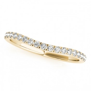 Diamond Curved Wedding Band in 18k Yellow Gold (0.20ct)