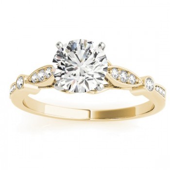 Marquise & Dot Diamond Vintage Bridal Set in 18k Yellow Gold (0.29ct)