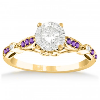 Marquise & Dot Amethyst Vintage Bridal Set in 14k Yellow Gold (0.29ct)