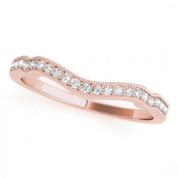 Diamond Accented Contoured Wedding Band in 14k Rose Gold (0.17ct)