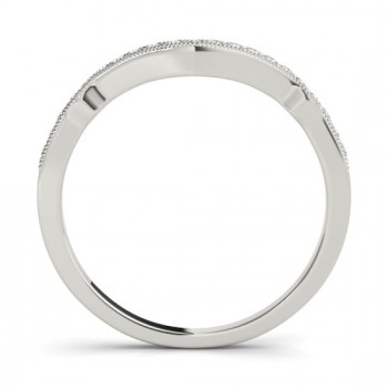 Diamond Accented Contoured Wedding Band in Platinum (0.17ct)