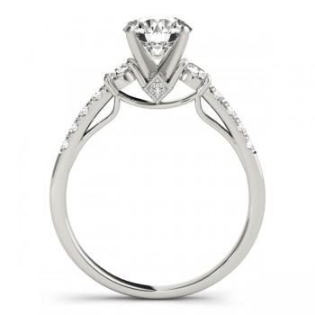 Diamond Three Stone Engagement Ring 14k White Gold (0.43ct)