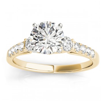 Diamond Three Stone Bridal Set Ring 14k Yellow Gold (0.55ct)