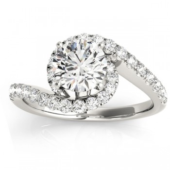 Diamond Twisted Swirl Engagement Ring Setting Platinum (0.36ct)