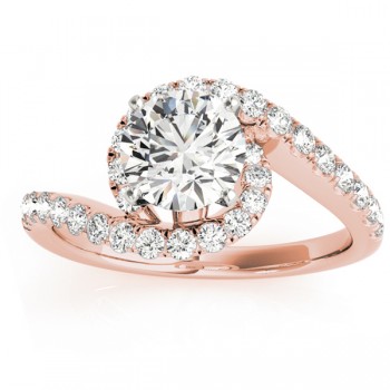 Diamond Twisted Swirl Bridal Set Setting 14k Rose Gold (0.62ct)