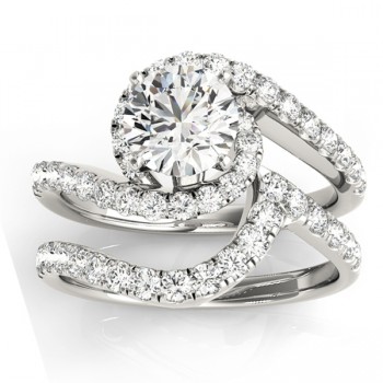 Diamond Twisted Swirl Bridal Set Setting Platinum (0.62ct)