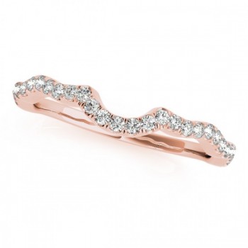 Semi Eternity Contour Diamond Wedding Band in 18k Rose Gold (0.20ct)