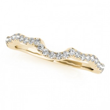 Semi Eternity Contour Lab Grown Diamond Wedding Ring in 14k Yellow Gold 0.20ct