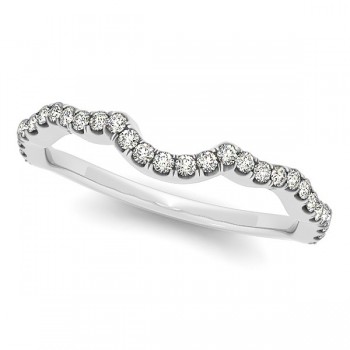 Semi Eternity Contour Diamond Wedding Band in Platinum (0.20ct)