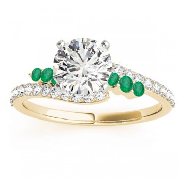 Diamond & Emerald Bypass Bridal Set 18k Yellow Gold (0.74ct)