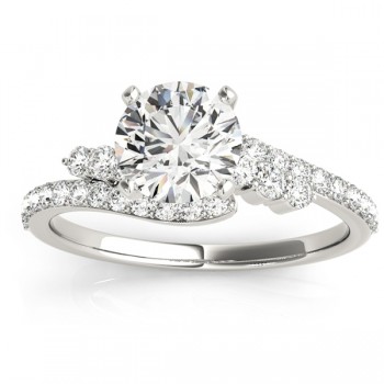 Diamond Accented Bypass Bridal Set Setting 14k White Gold (0.74ct)