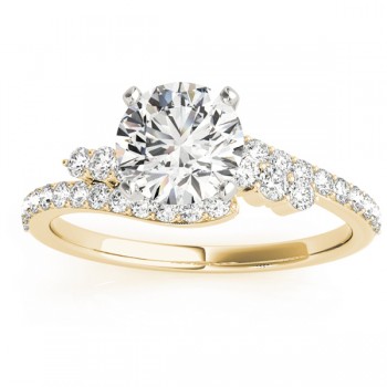 Diamond Accented Bypass Bridal Set Setting 18k Yellow Gold (0.74ct)