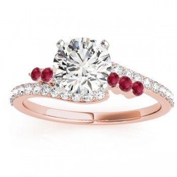 Diamond & Ruby Bypass Bridal Set 14k Rose Gold (0.74ct)