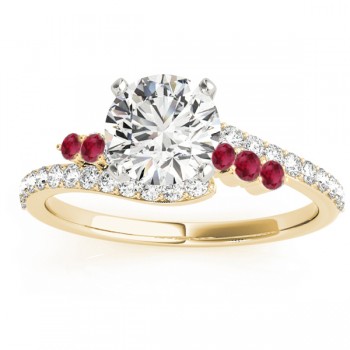 Diamond & Ruby Bypass Bridal Set 14k Yellow Gold (0.74ct)