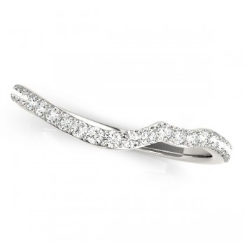 Diamond Accented Contoured Wedding Band 14k White Gold (0.29ct)