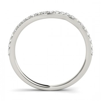 Diamond Accented Contoured Wedding Band 14k White Gold (0.29ct)