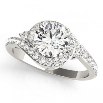 Halo Swirl Diamond Accented Engagement Ring Platinum (1.00ct)