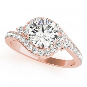 Halo Swirl Diamond Accented Bridal Set 14k Rose Gold (1.29ct)