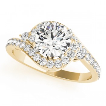 Halo Swirl Diamond Accented Bridal Set 18k Yellow Gold (1.29ct)