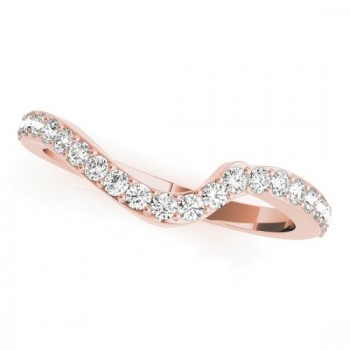 Diamond Swirl Contoured Wedding Band 14k Rose Gold (0.29ct)