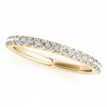 Diamond Curved Prong Wedding Band 18k Yellow Gold (0.24ct)
