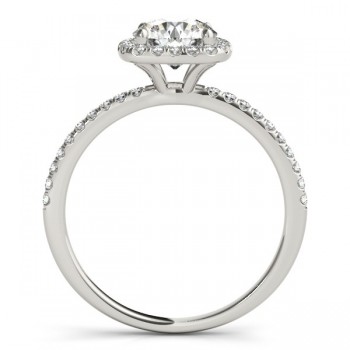 Square Halo Diamond Engagement Ring Setting in 14k White Gold 0.20ct