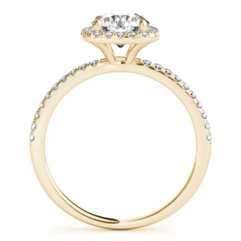 Square Halo Lab Grown Diamond Engagement Ring Setting in 14k Yellow Gold 0.20ct
