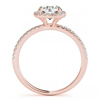 Square Halo Lab Grown Diamond Engagement Ring Setting 18k Rose Gold (0.20ct)