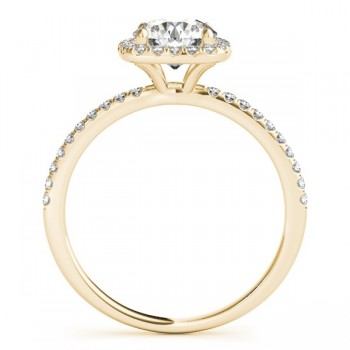 Square Halo Lab Grown Diamond Engagement Ring Setting 18k Yellow Gold (0.20ct)