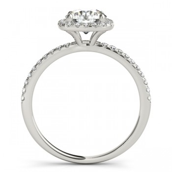 Square Halo Round Diamond Engagement Ring 14k White Gold 1.75ct