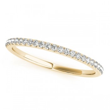 Diamond Accented Semi Eternity Wedding Band in 14k Yellow Gold (0.13ct)