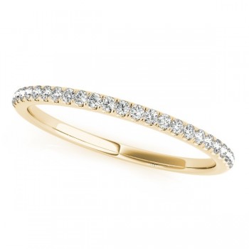 Lab Grown Diamond Accented Semi Eternity Wedding Band in 14k Yellow Gold (0.13ct)
