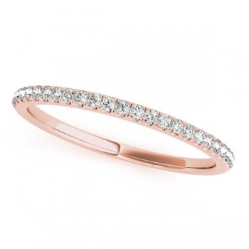 Lab Grown Diamond Accented Semi Eternity Wedding Band 18k Rose Gold (0.13ct)