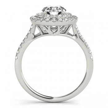 Diamond Double Halo Engagement Ring Setting 14k White Gold (0.33ct)