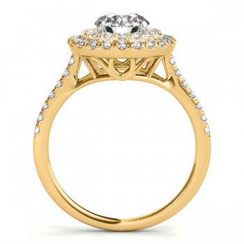Diamond Double Halo Engagement Ring Setting 18k Yellow Gold (0.33ct)