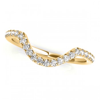 Diamond Accented Contoured Wedding Band 14k Yellow Gold (0.17ct)
