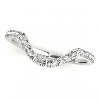 Diamond Accented Contoured Wedding Band Platinum (0.17ct)