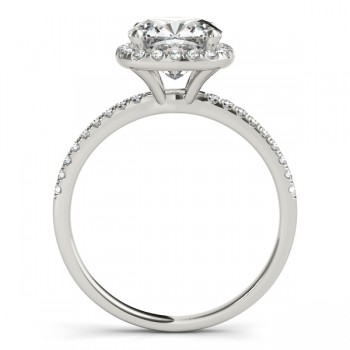 Cushion Lab Grown Diamond Halo Engagement Ring French Pave Platinum 1.58ct